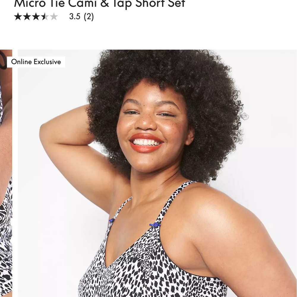 NWT Cacique Micro Tie Cami & Short Set - Picture 4 of 16